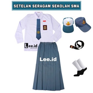 Seragam Sekolah Lengkap Laki Cewek Bju Free Topi Dasi Sragam Cowok Atasan Bawahan Fre Kerudung Kelas