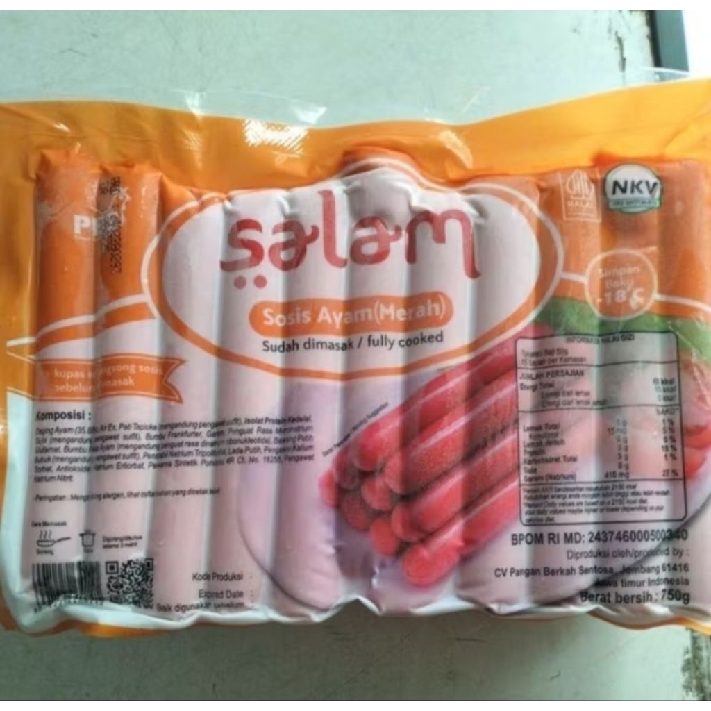 

Sosis Ayam Merah SALAM isi 32pcs / 750gr