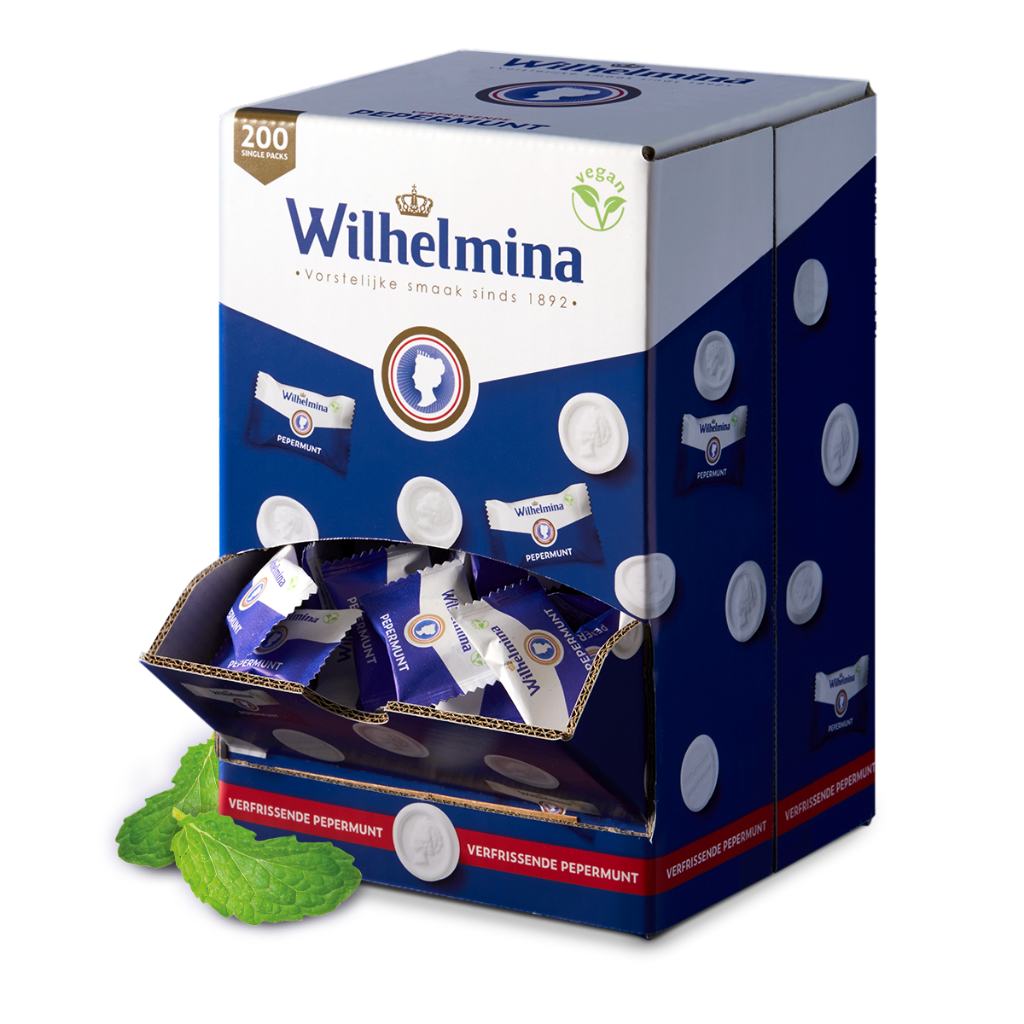 

Wilhelmina Pepermunt Dispenser - 200 single packs Vegan Gluten Free