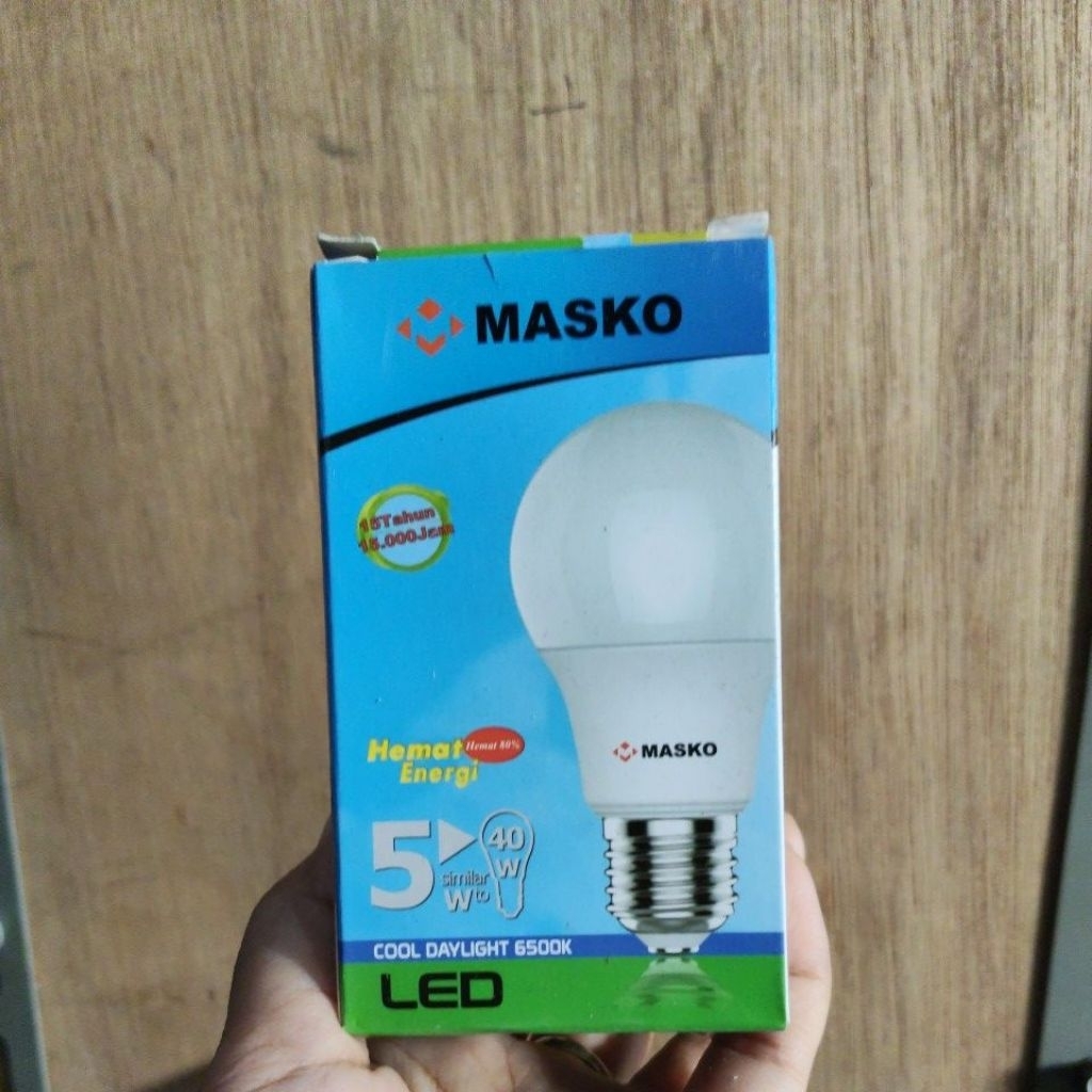 Lampu 5 Watt Masko LED BULB 5W 6500K BERGARANSI / LED 5W MASKO