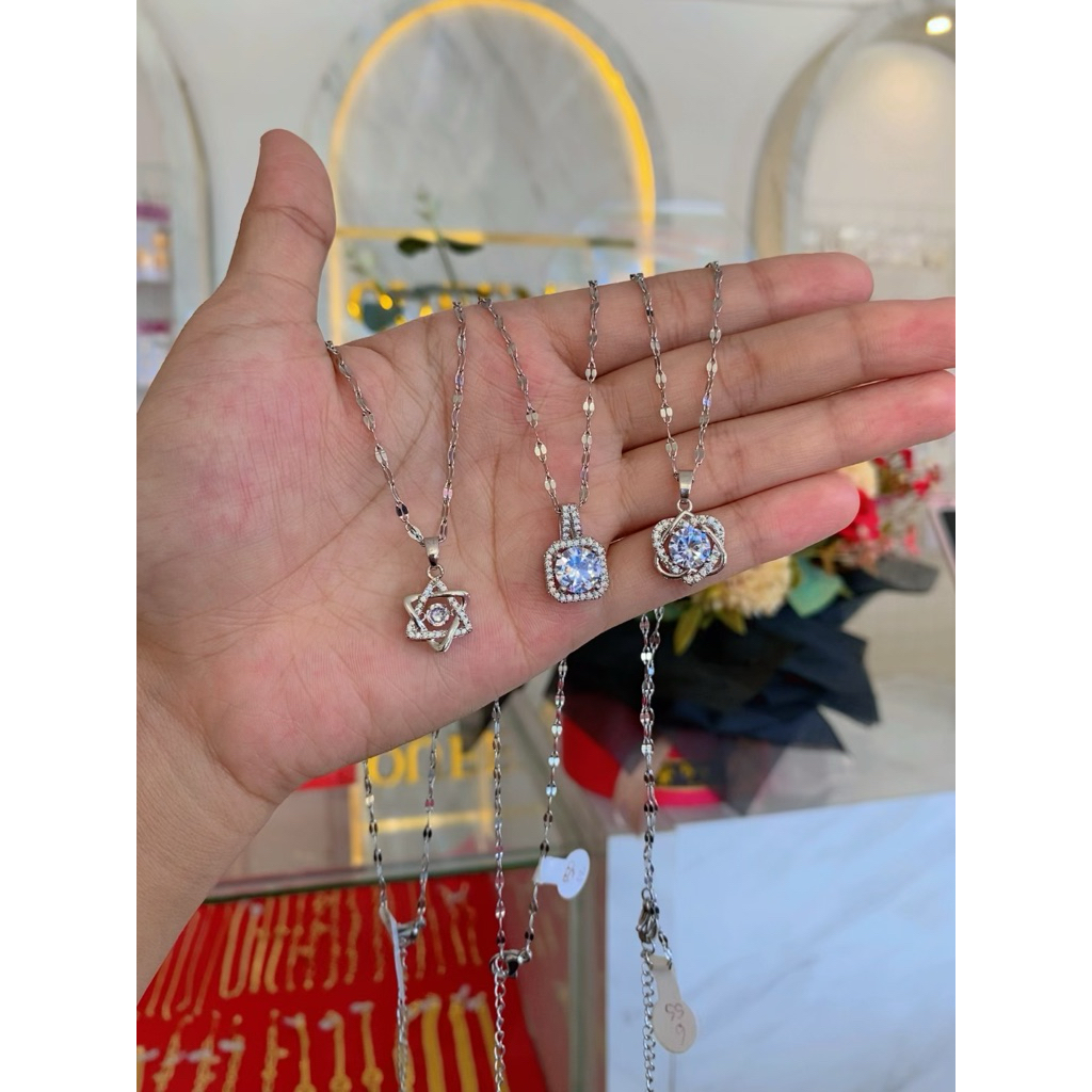 Kalung - Titanium - Warna Silver - Queensa Jewelry