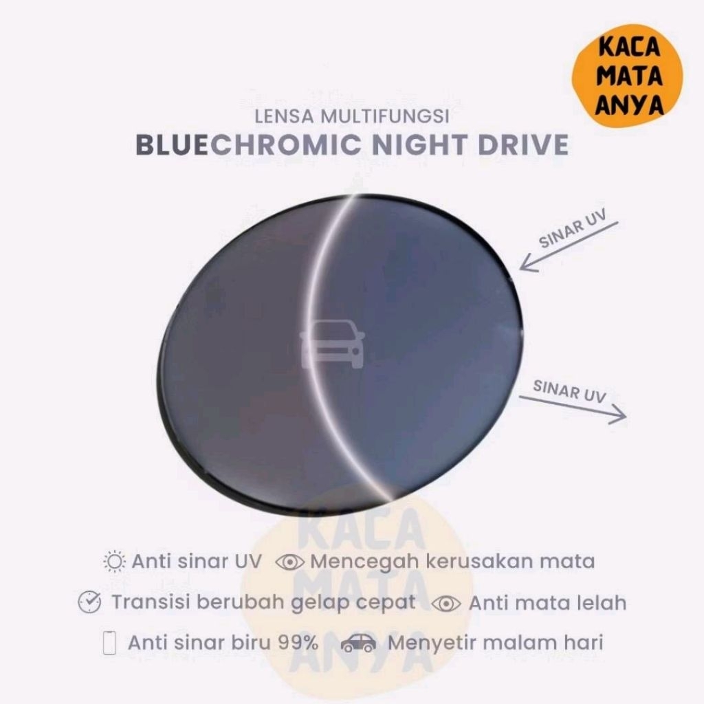 Lensa kacamata Lensa Bluecromic NIGHT Drive