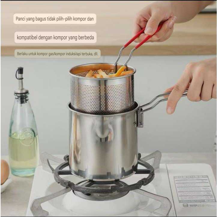 Panci DEEP FRYER 4in1/5in1 Multi Set Panci Stainless Panci Multifungsi Serbaguna