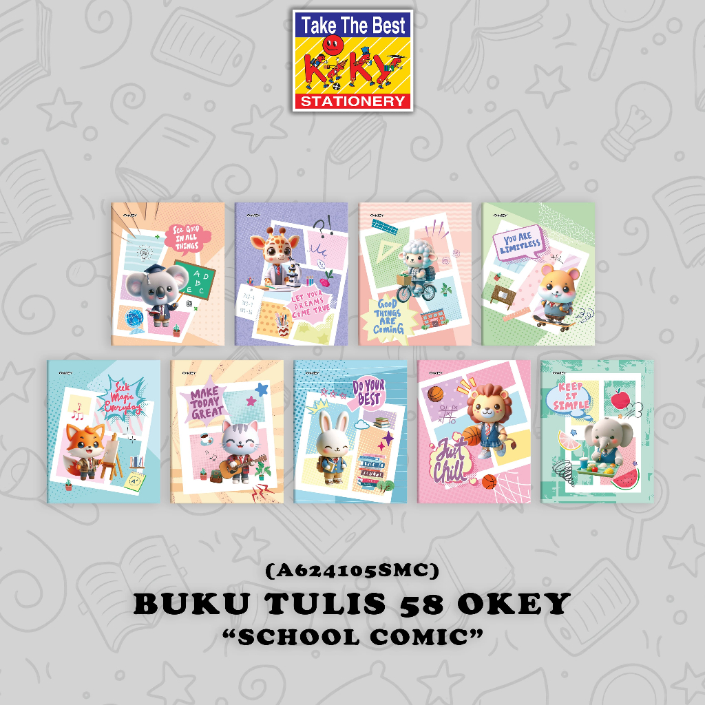 

BUKU MURAH STOK TERBATAS!!! OKEY Buku Tulis 58 Lembar - 10 Buku / Motif Random