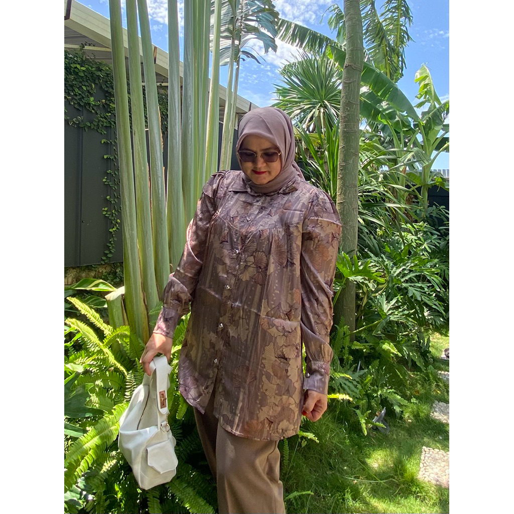 blouse wanita silk motif