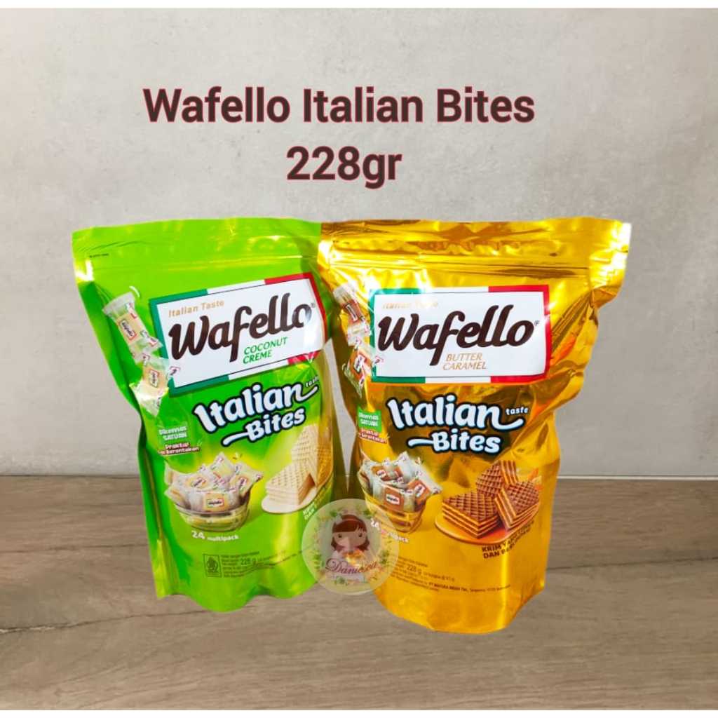 

wafello pouch besar wafer italian bites 228gr isi 24 bks ( scp )