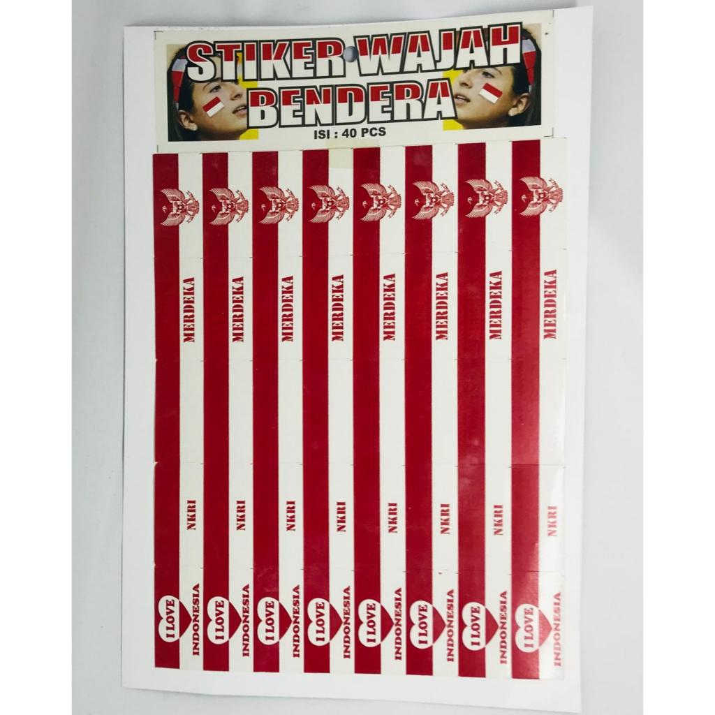 

stiker wajah bendera 1 pcs 40 bendera