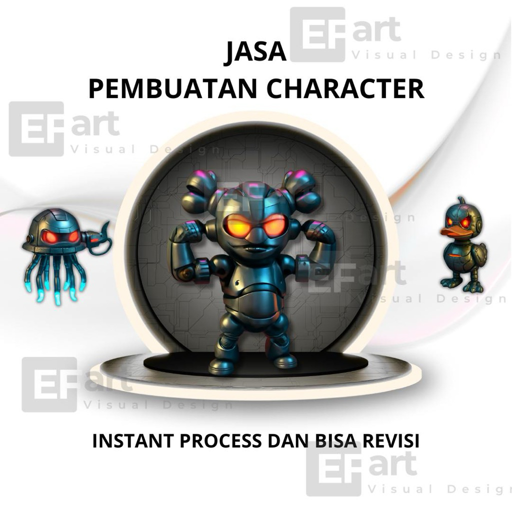 Jasa Desain Karakter 3D Unik & Futuristik (CUSTOM)