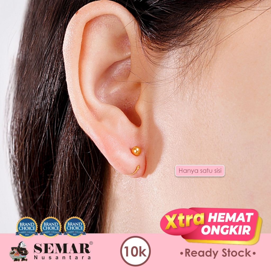 Anting Tindik Emas Izzy Ball Gold 10K Semar Nusantara