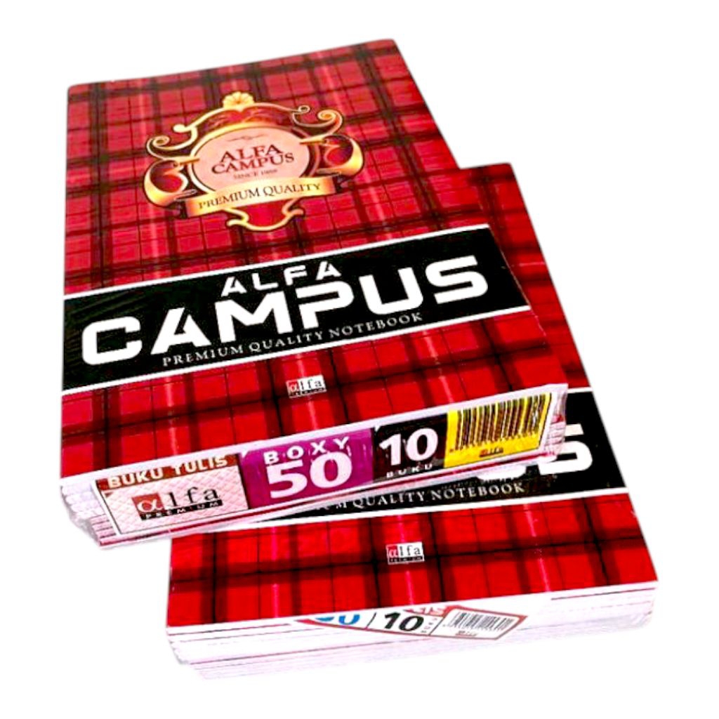 

BUKU TULIS CAMPUS BOXY PANJANG isi 50 LEMBAR 1PAK (10 BUKU )