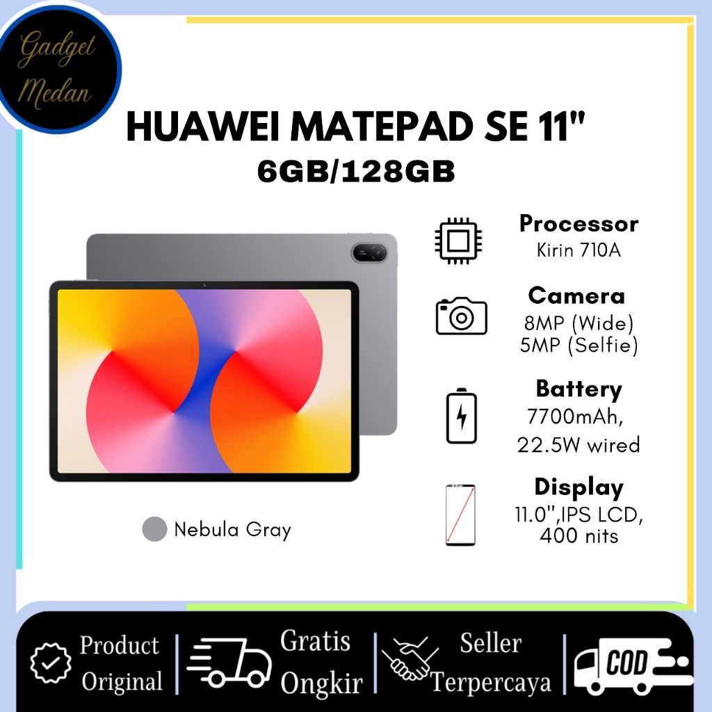HUAWEI MatePad SE 11" Tablet 6GB RAM 128GB Eye Comfort Display | 7700mAh | Metal Unibody Original