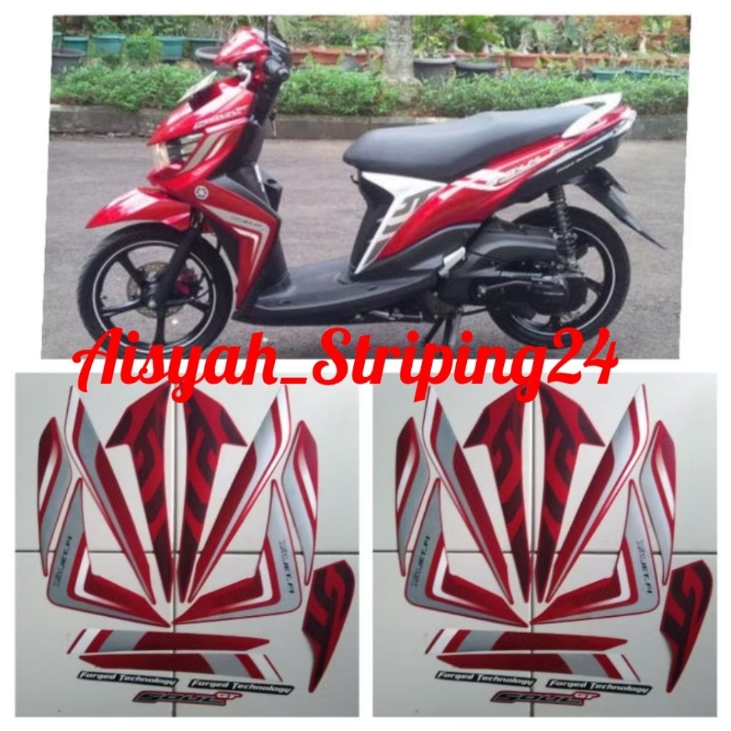 stiker striping yamaha mio soul gt 2014 merah