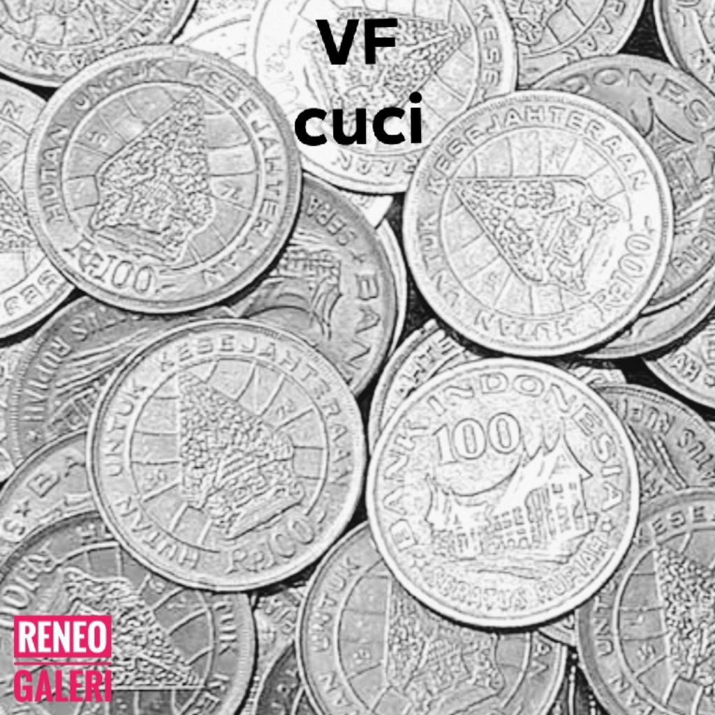 VF Cuci Koin 100 Rupiah Tipis tahun 1978 asli wayang gunungan rumah gadang uang kuno logam Indonesia