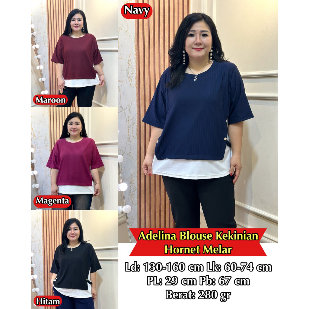 FINA BIGSIZE - (ADELINA BLOUSE) ATASAN WANITA JUMBO BIGSIZE KEKINIAN