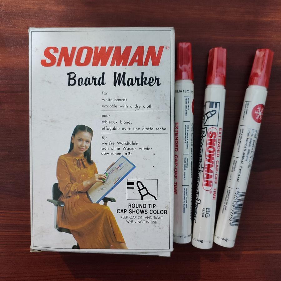 

SPIDOL SNOWMAN BOARD MARKER / WHITEBOARD BG-12, RED / MERAH