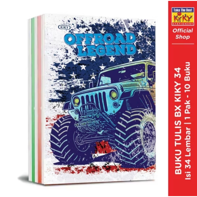 

KIKY Buku Tulis BX 34 Lembar - 10 Buku / Motif Random