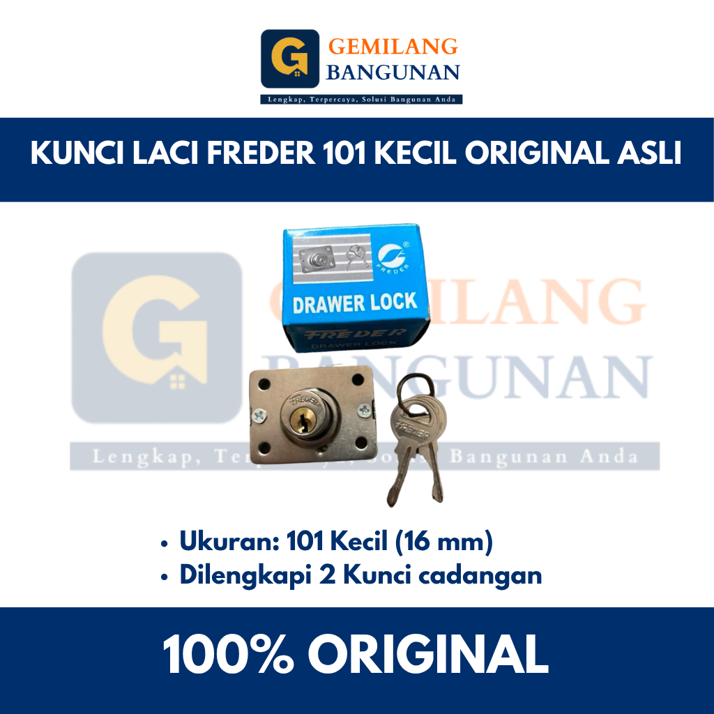 Kunci Laci FREDER 101 Kecil Original ASLI / Kunci Lemari / Kunci Loker / Lemari Kayu Alumunium Drawe
