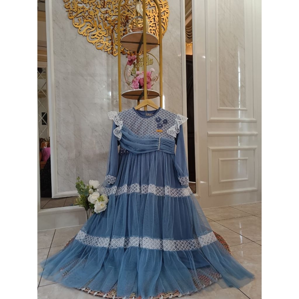 TIARA DRESS KIDS umur 3tahun-15tahun gamis brukat mewah anak perempuan gamis pesta gamis brukat mewa