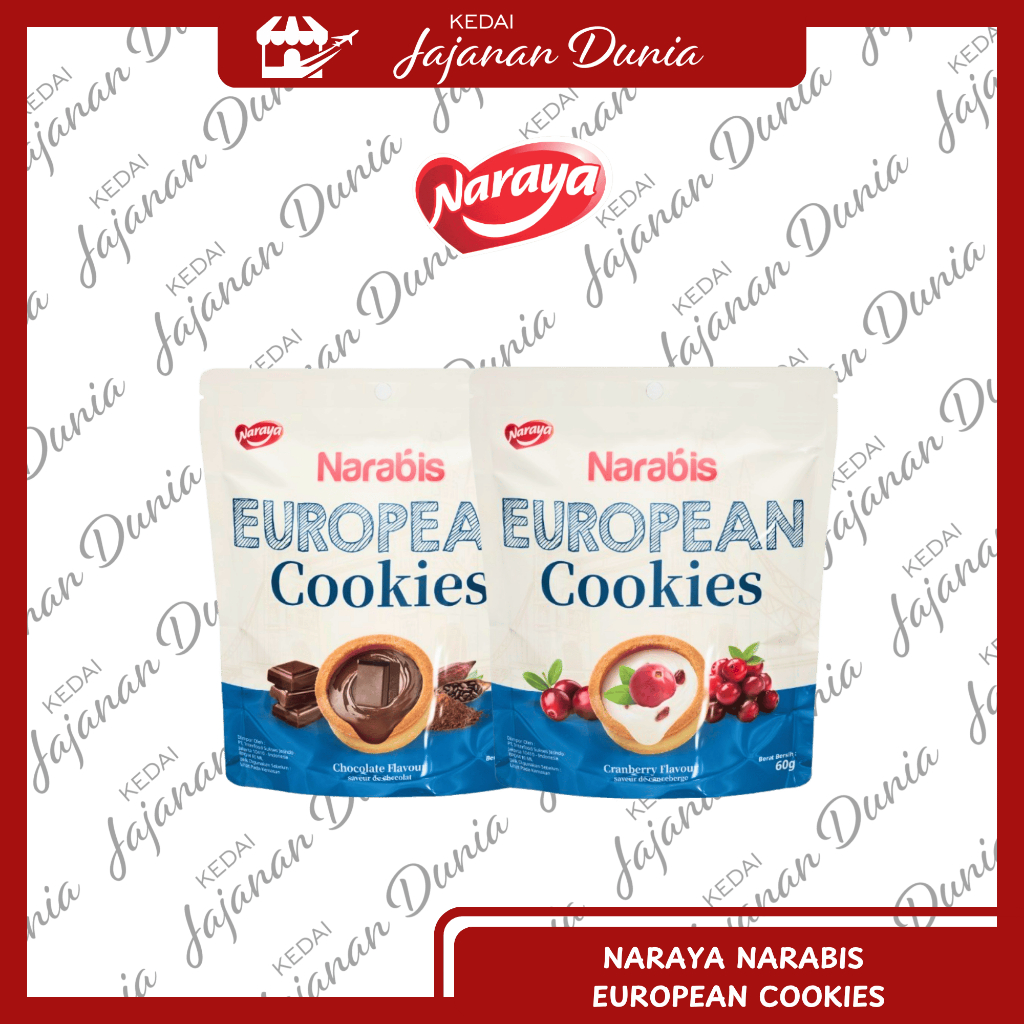 

Naraya European Cookies Cranberry Chocolate 60gr | Pie Cookies | Kue Pie