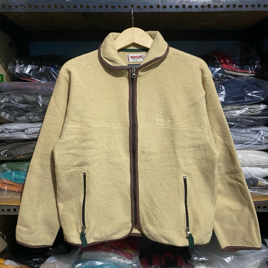 Vintage Mcgregor Sportswear Dyersburg Fleece Jacket Khaki Size M 60x57