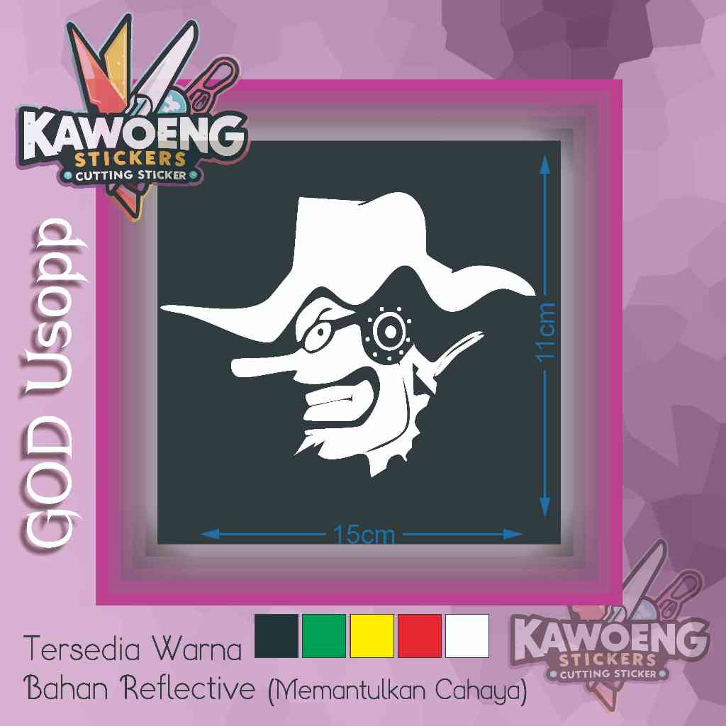 

Stiker Cutting Usopp One Piece Siluet Reflective – 15x11cm Bisa Custom Ukuran (Harga Menyesuaikan)