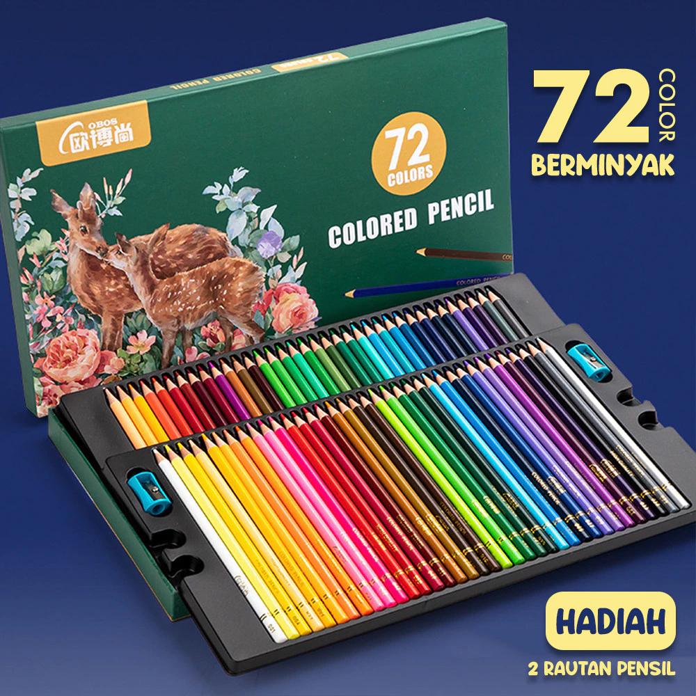 

Free 2pcs Rautan Pensil High Grade Oil Pencil Color Pensil Warna Minyak 48/72/120 Warna