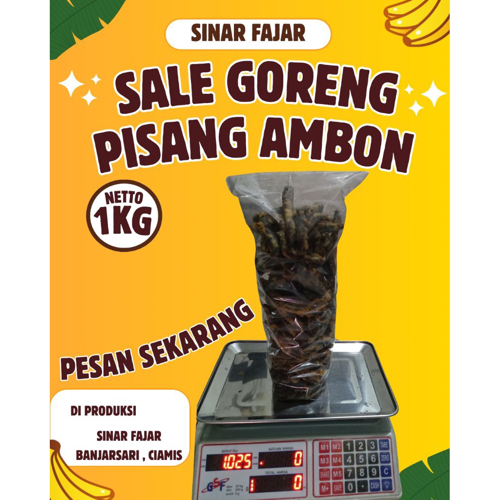 

Sale Pisang Goreng Ambon 1KG – Renyah, Gurih, Tahan Lama, Siap Kirim!