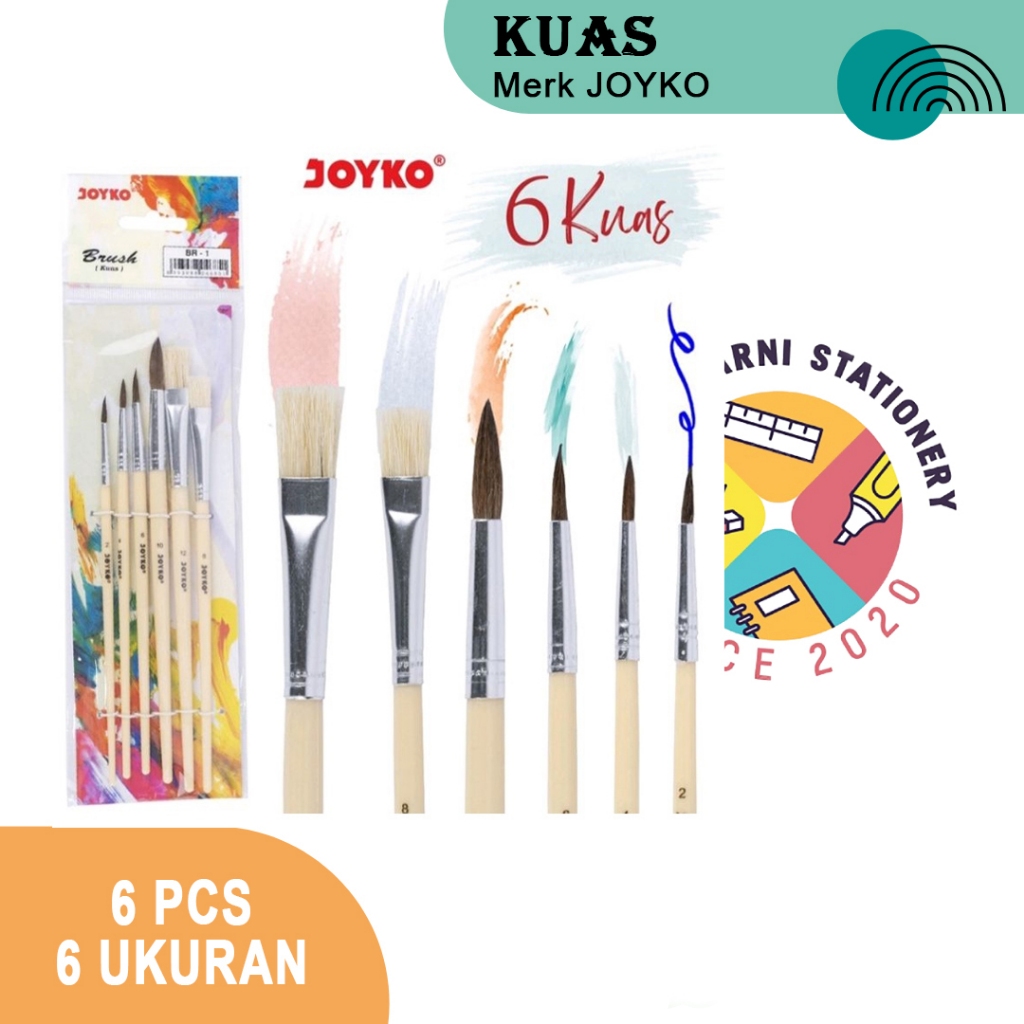 

Kuas Lukis JOYKO | BR-1 | 6 Ukuran | 6 Pcs