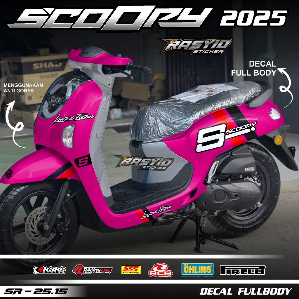 COD Sticker Decal Full Body Honda Scoopy Tahun 2025 Sticker Full Body Scoopy 2025 Motif Racing Simpl