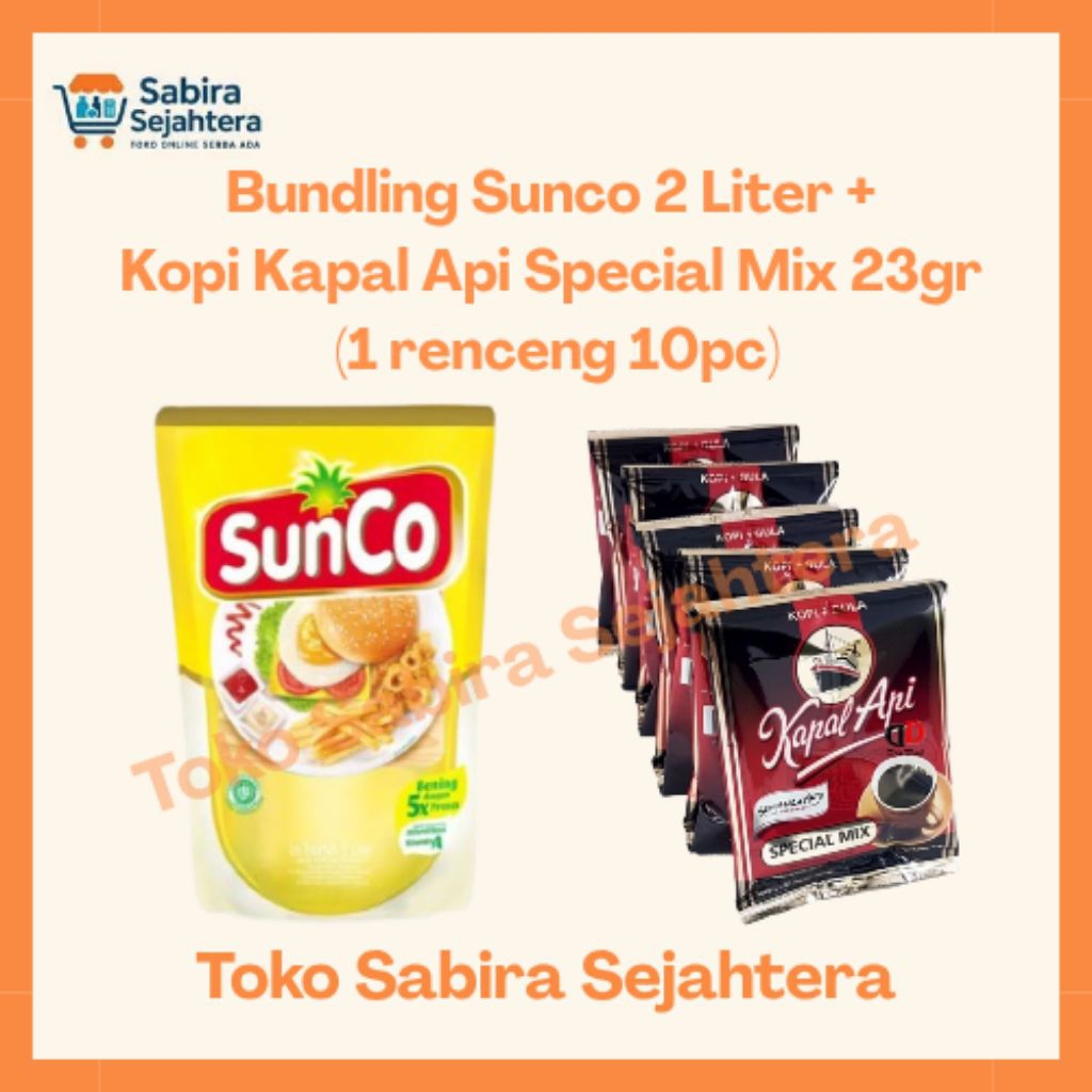 

(PAKET HEMAT) MINYAK GORENG SUNCO 2 LITER + KOPI KAPAL API 1 RENCENG = 10 PCS Minyak Sunco 2 Liter Murah Berkualitas Bundling KOPI SERENCENG (BUNDLING) PAKET HEMAT dan PRAKTIS