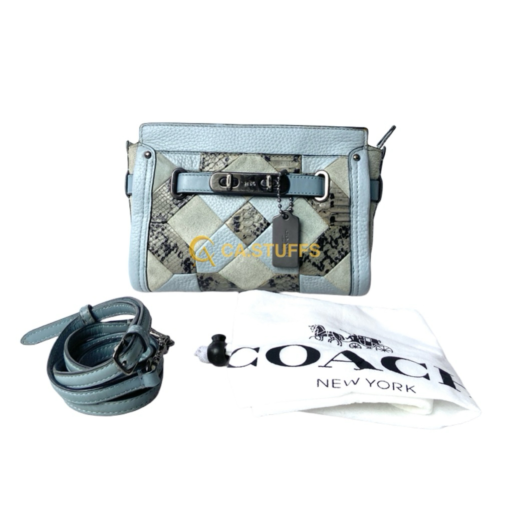 Preloved Coach COC Swagger in Canyon Quilt in Exotic Embossed Leather Patchwork