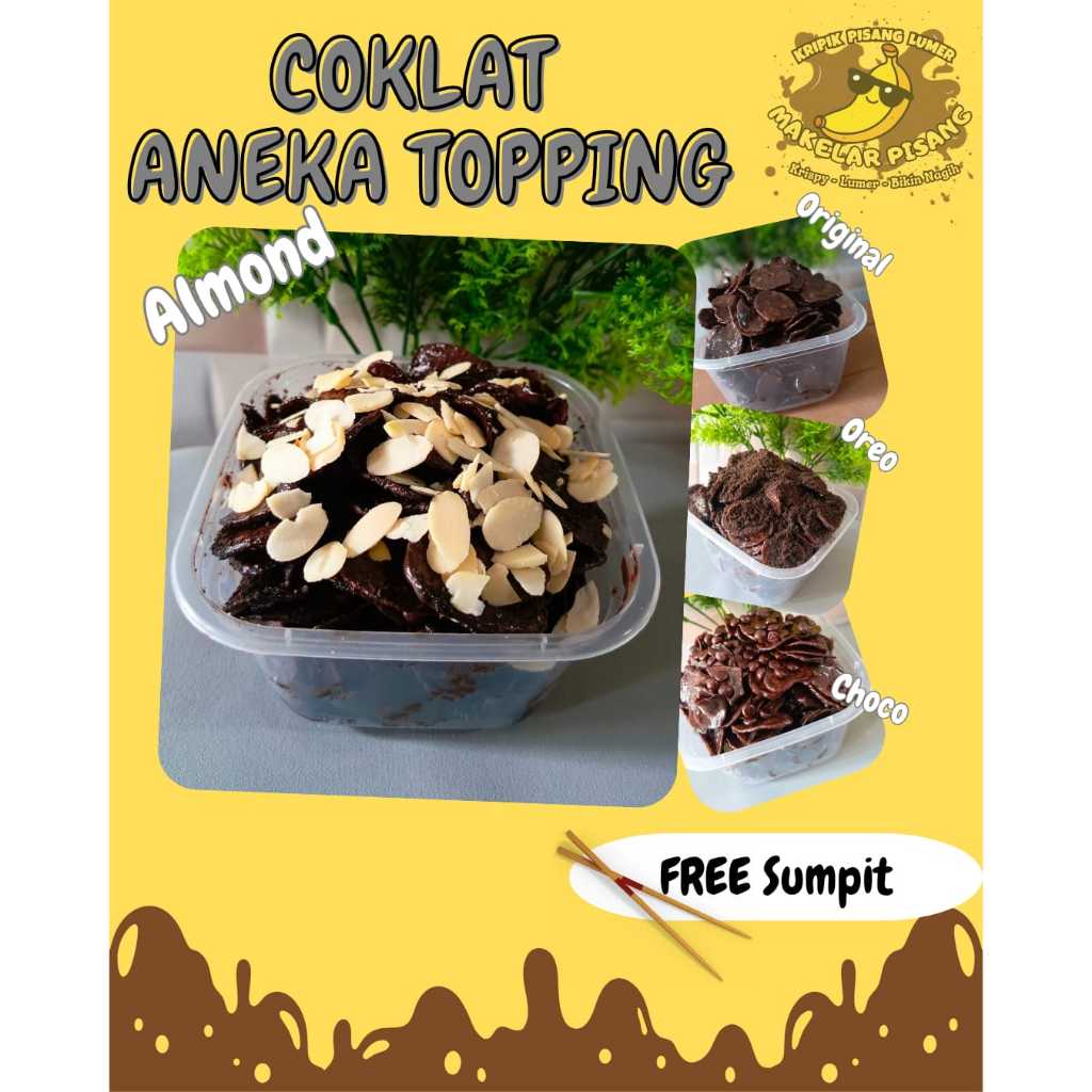 

MAKELAR PISANG - Kripik Pisang Lumer Coklat BOX 500ML Aneka Topping