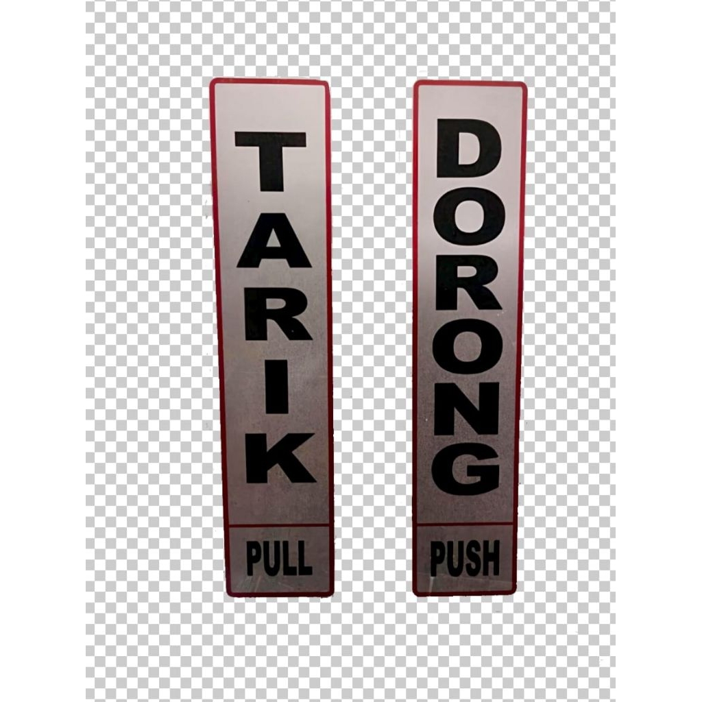 

Stiker plat aluminium Tarik Dorong