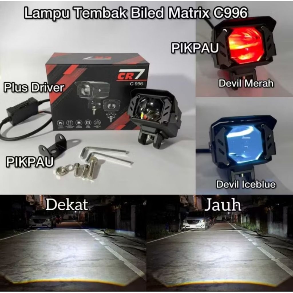 CR7 C996 - Lampu tembak Biled Cr7 c996 Waterproof