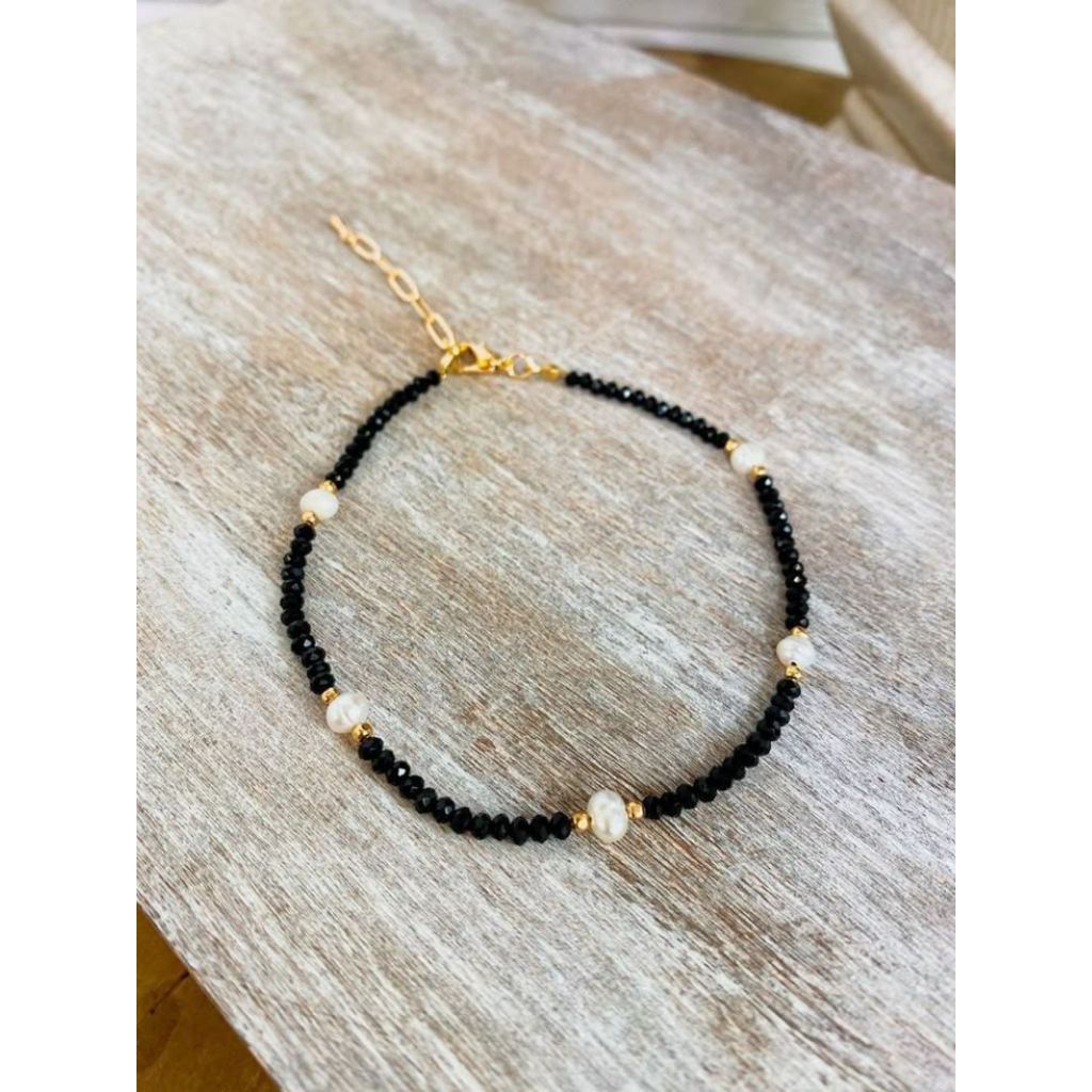 gelang manik mutiara hitam