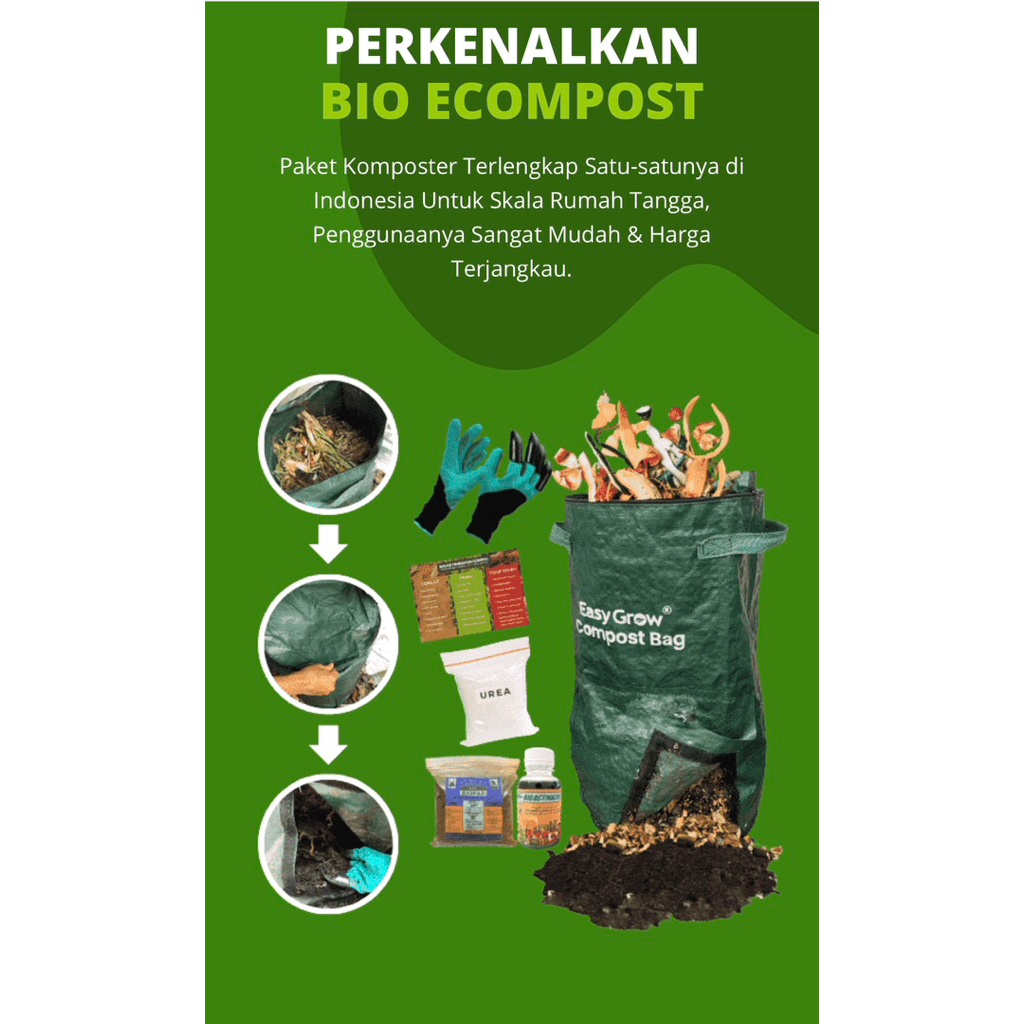 Paket Ecompost dan Compos bag Paket pembuatan pupuk kompos dan tas untuk pembuatan pupuknya Compos M
