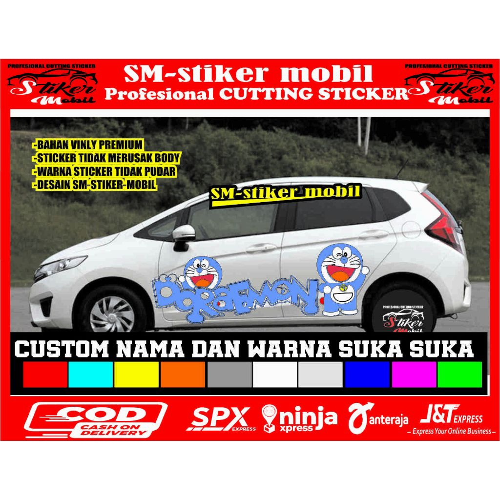stiker mobil doraemon stiker kartun stiker cutting variasi body samping