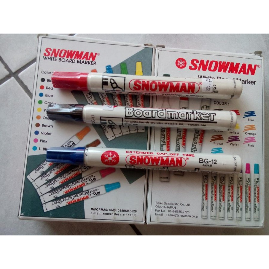 

SNOWMAN Spidol white Board BG-12 snowman HITAM/BIRU/MERAH (Per Pcs)