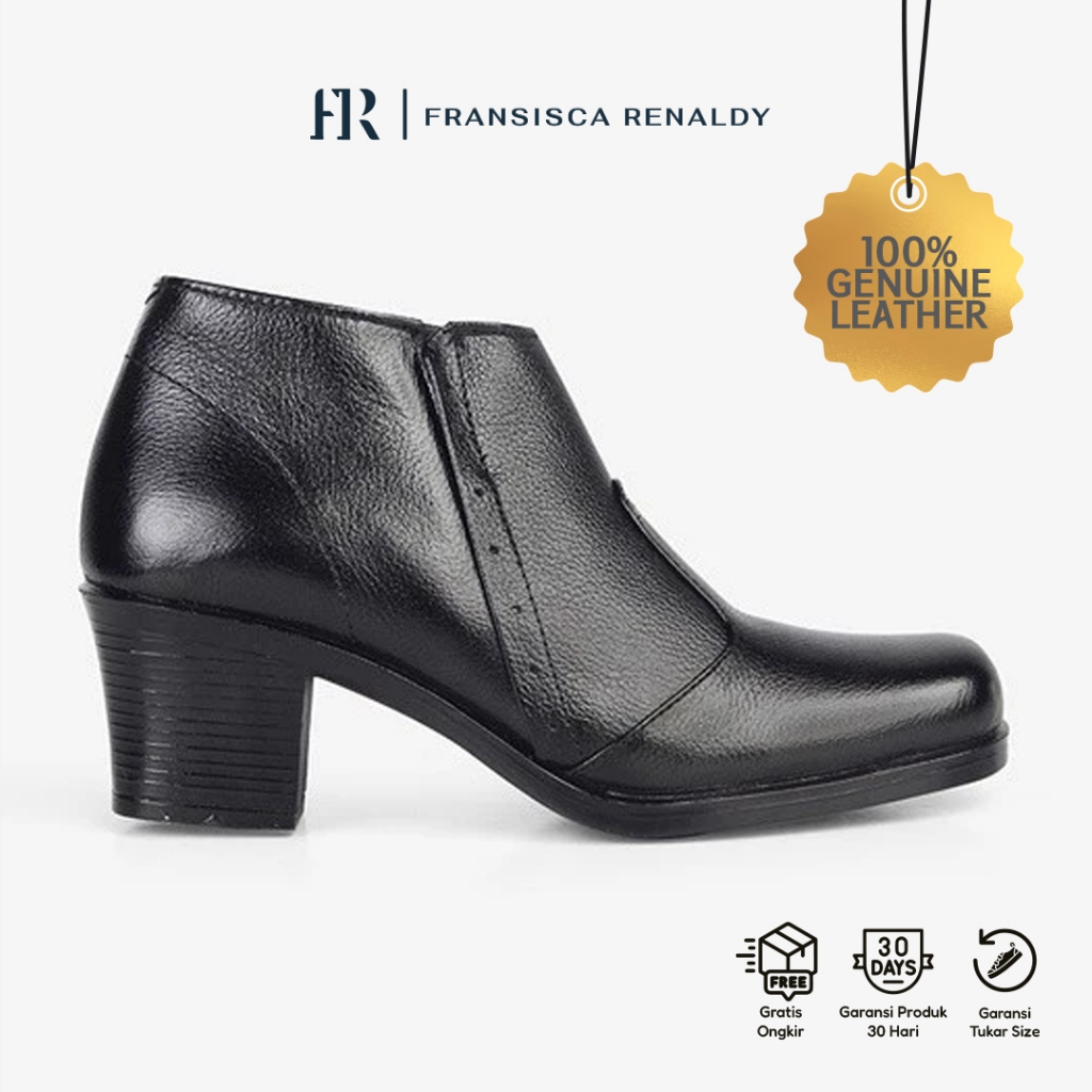 Fransisca Renaldy Sepatu Boots Wanita 100% GENUINE LEATHER Size 36-40  Shoes Anti Slip L.Vania 02