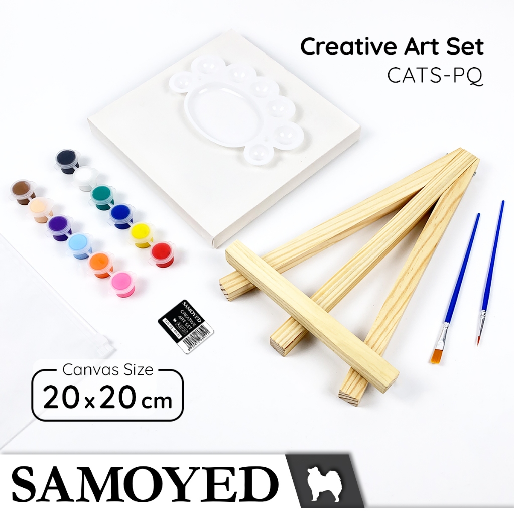 

SAMOYED CATS-PQ Set / Paket Alat Lukis Lengkap / Cat Akrilik / Kanvas / Easel / Kuas / Palet / Acrylic Paint / Canvas / Easel / Brush / Palette / Creative Painting / Art Set / Kit