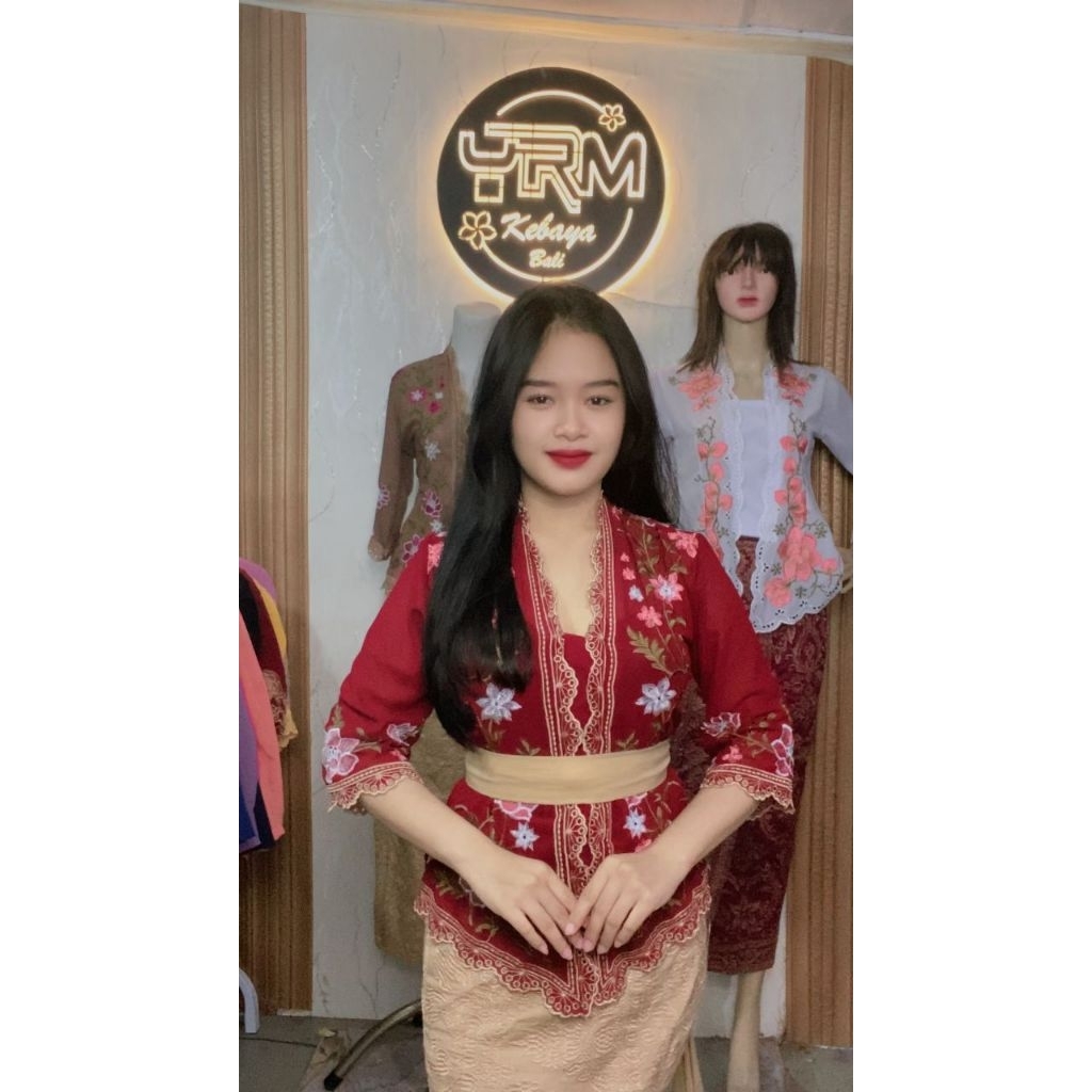 Kebaya Bordir Motif Terbaru ( encim Modern) Lengan Lonceng / Kebaya Bali / Kebaya Jadi / pakaian tra