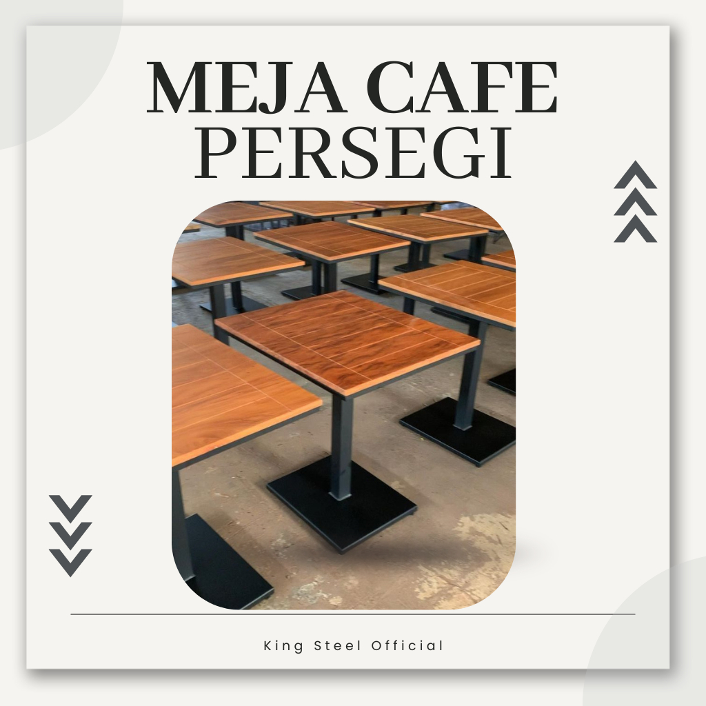 Meja Cafe Kaki Besi Top Kayu Meja Resto Industrial Unik