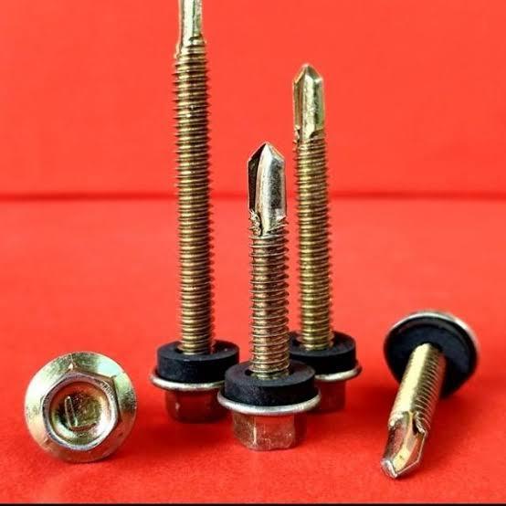 200pcs baut baja ringan roofing/drilling 12x50 panjang 5cm isi 200pcs baut roofing/drilling baja rin