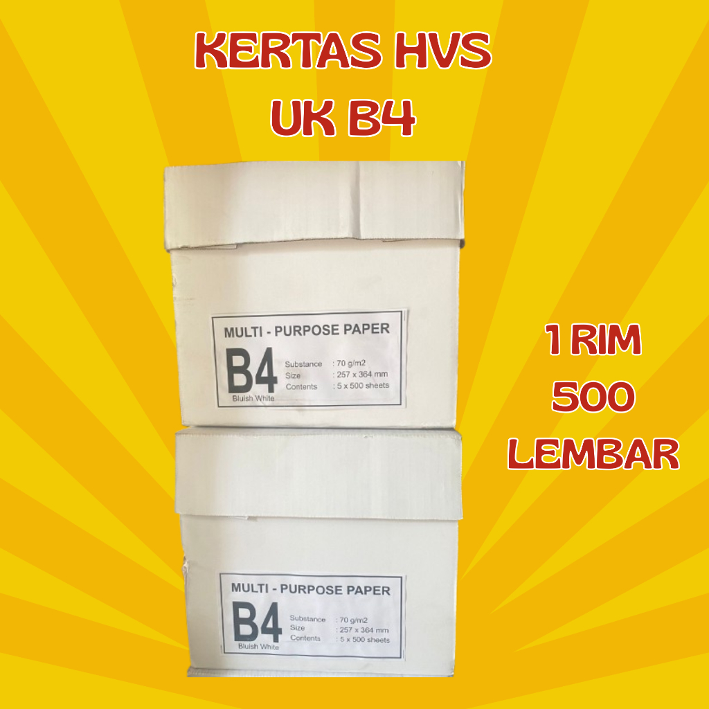 

Kertas HVS 70 Gsm Ukuran 25,7 x 36,4 Cm ( B4 ) , 1 RIM / 500 Lembar