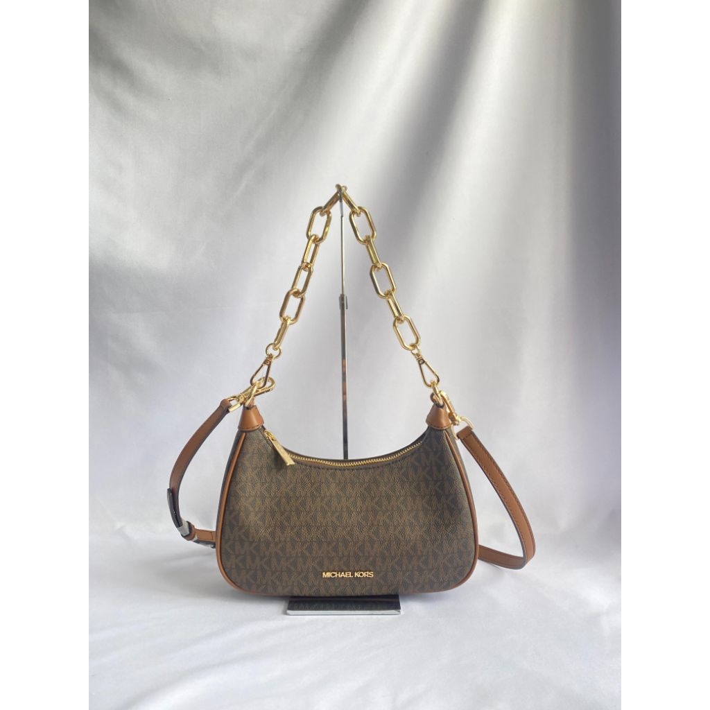 mk Cora Medium Zip Pouchette Brown