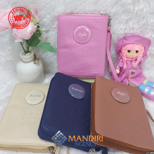 Al-Quran Custom Nama Ukuran A6 Travel Mini Isi Quran Terjemahan Sampul Resleting