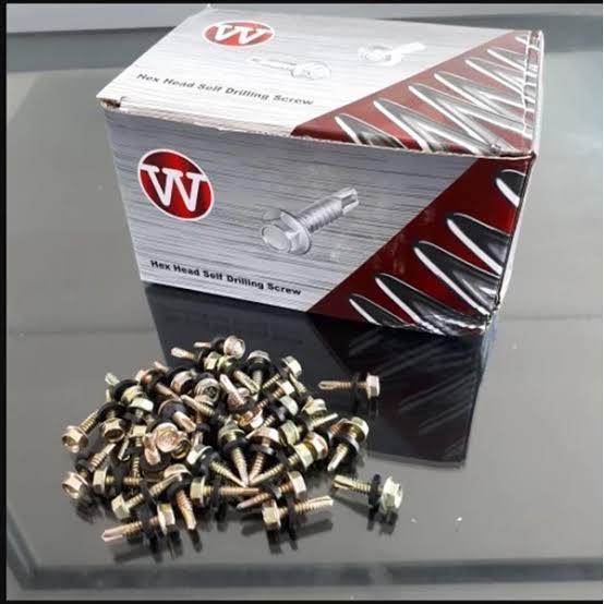 Baut Roofing isi 300pcs baut Self Drilling Screw 300pcs Baut Baja Ringan Atap Galvalum 12x20 (2 cm) 