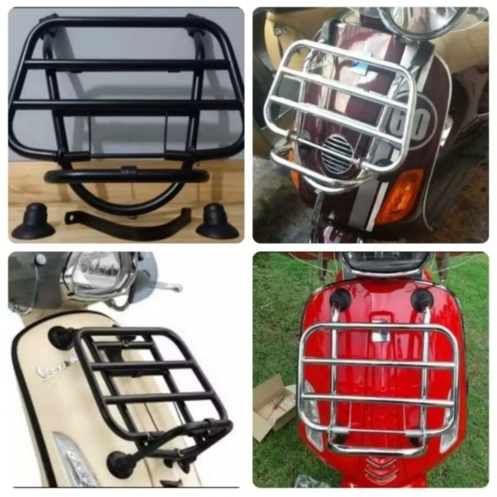 Front Rack/Rak Depan Motor Vespa S125/S150, LX, Primavera, Sprint, GTS, dan Yamaha FAZZIO dan Vespa 