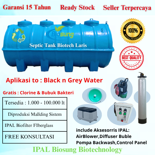 Septic tank IPAL STP full sistem Biotech 1000-200000 liter Limbah black grey water - Biosung Biofil
