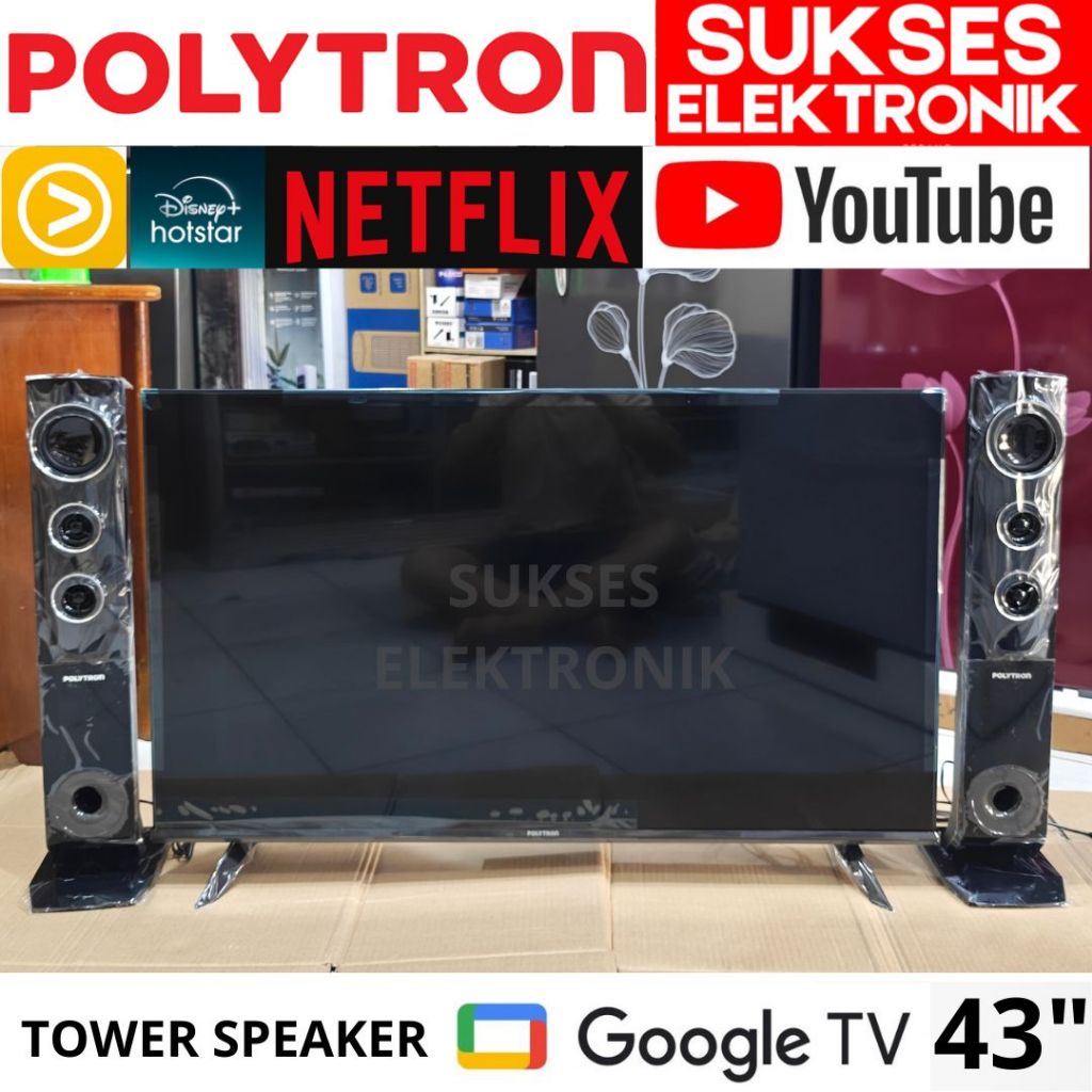 ANDROID TV POLYTRON 43IN SPEAKER TOWER PLD-43TA5055 / SMART TV 43 IN INCH INC 43RG GOOGLE LED